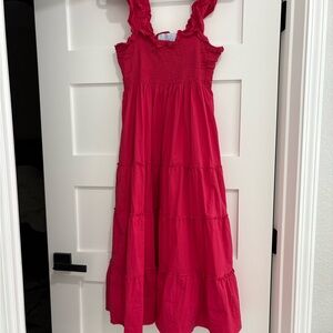 Hill House Red Ruffled Sundress with Spaghetti Straps